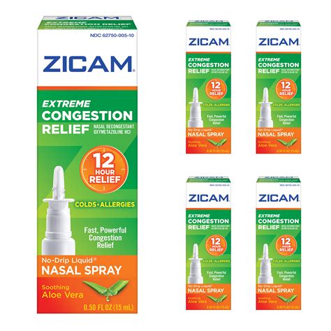 Buy 5 Pack Zicam Extreme Congestion Relief Liquid Nasal Spray 050oz