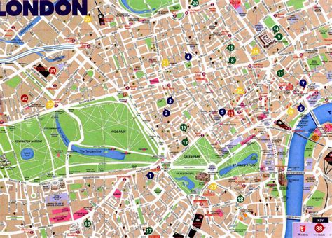 London Tourist Map Printable Printable Blank World