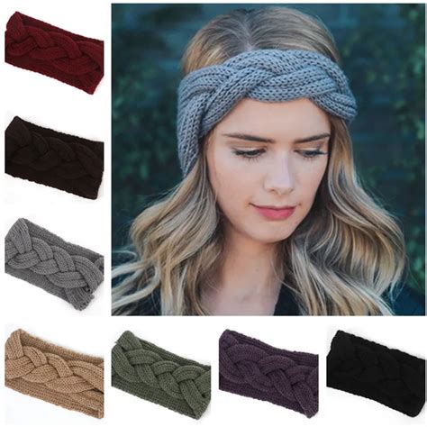 2018 New Women Crochet Knitted Headbands Cross Knot Elastic Hair Wraps