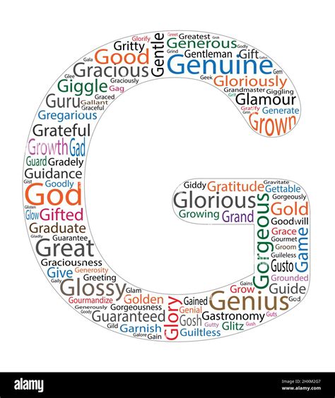 Abc Word Cloud Positive Words Letter G Stock Vector Image And Art Alamy