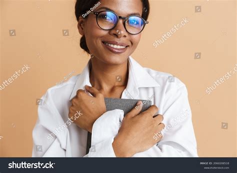 Young Black Woman Wearing Eyeglasses Smiling Stock Photo 2060208518