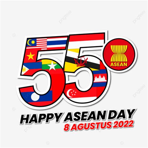 Happy Asean Day 55 Logo 8 August 2022 Png Vektor Transparenter