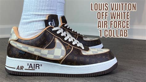 LOUIS VUITTON OFF WHITE AIR FORCE COLLABORATION ON FEET REP REVIEW YouTube