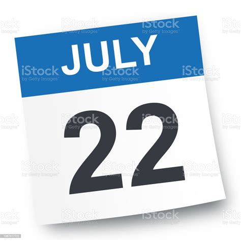 Vetores De 22 De Julho Ícone De Calendário E Mais Imagens De Julho