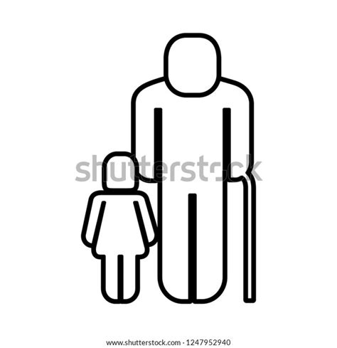 Old Man Girl Figure Silhouette Stock Vector Royalty Free 1247952940 Shutterstock