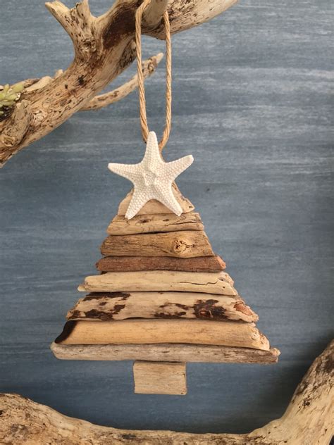Driftwood Christmas Tree Ornament Small Coastal Decor