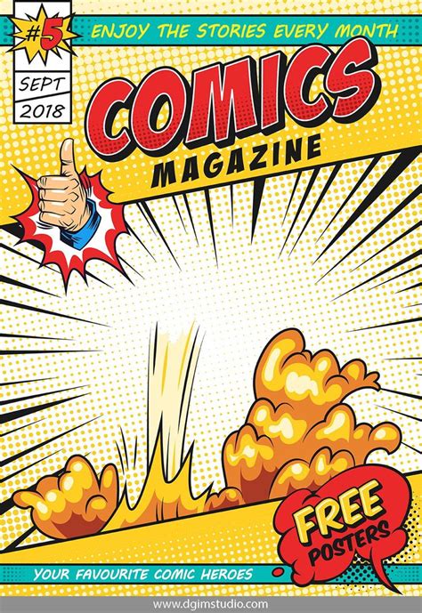 Comic Book Cover Template Pdf ~ Free Vector Bocadewasuer