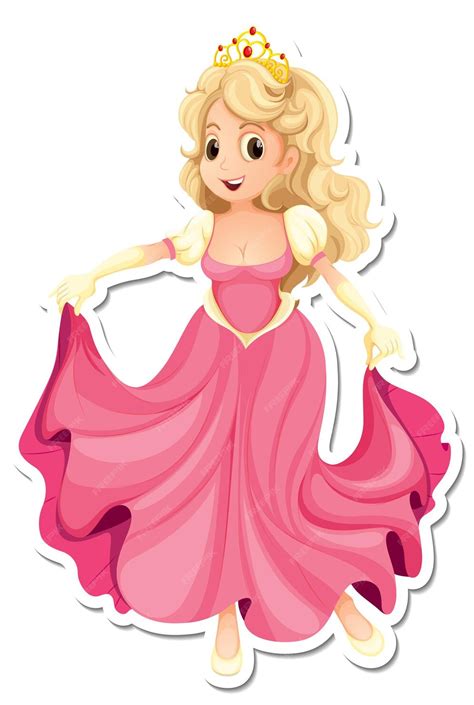 premium vector beautiful princess cartoon character sticker