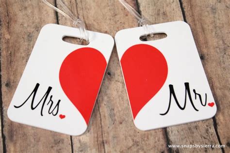 Personalized Set Of Mr And Mrs Luggage Tags Double Sided Wedding