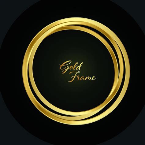 Premium Vector Golden Round Frame On A Black Background Vector Illustration