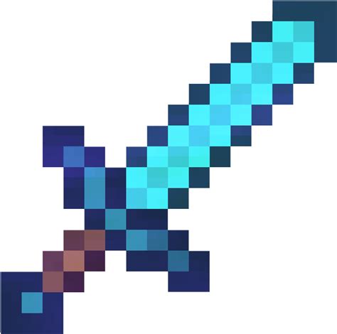 Enchanted Minecraft Diamond Sword Original Size Png Image Pngjoy
