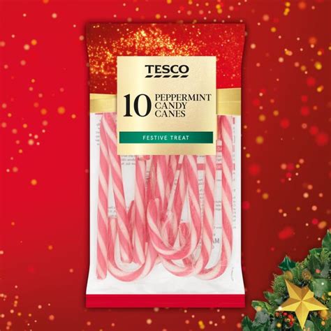 Tesco 10 Peppermint Candy Canes 125g Tesco Groceries