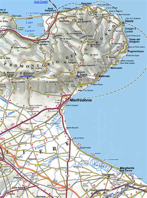 E qual'è la strada migliore per arrivare nel salento? La cartina della Puglia con mappa delle varie subregioni ...