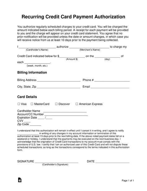 We did not find results for: Free Recurring Credit Card Authorization Form - Word | PDF | eForms - Free Fillable Forms ...