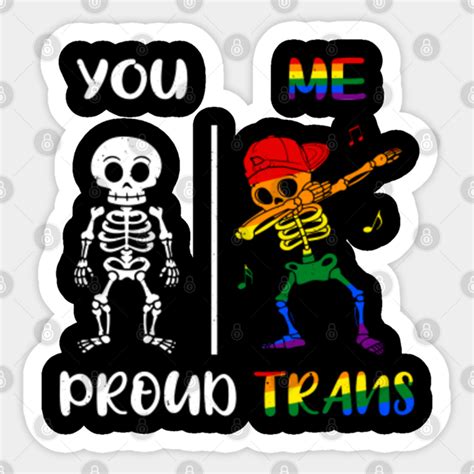 Dab Skeleton Rainbow Proud Transgender Pride Lgbt Rainbow Sticker