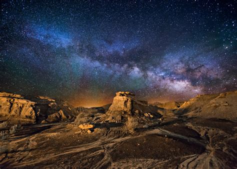 Bisti Badlands Of New Mexico At Night Badlands New Mexico Star Trails