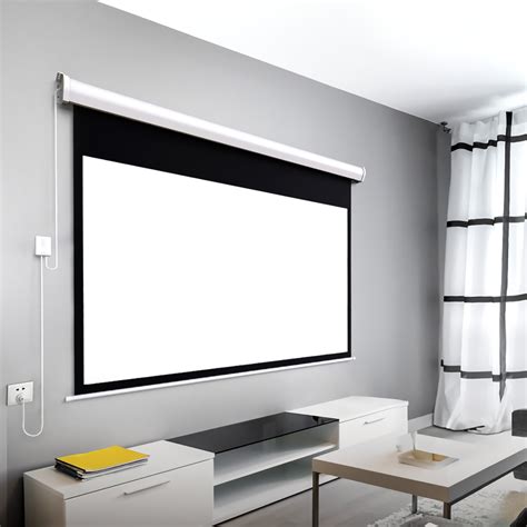Fengmi Electric Motorized Projector Screen Coated White Plastic 169