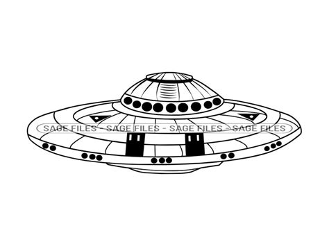 UFO Outline 3 SVG UFO Svg Aliens Svg Spaceship Svg Ufo Clipart Ufo
