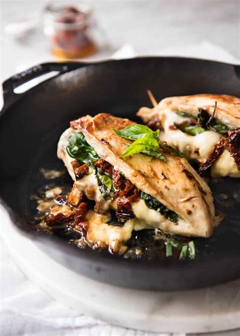 Looking for chicken breast recipes? Sun Dried Tomato, Spinach & Cheese Baked Stuffed Chicken ...