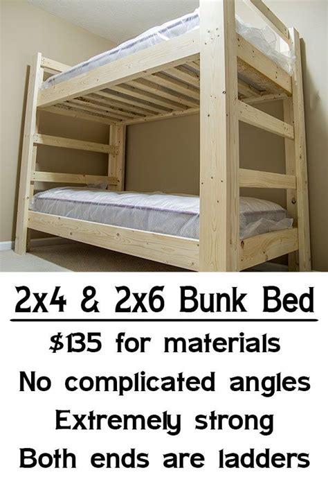 Easy Strong Cheap Bunk Bed Diy Wood Projects Pinterest Cheap