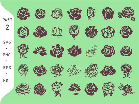 Roses Svg Flower Svg Rose Silhouette Svg Rose Bundle Svg Rose