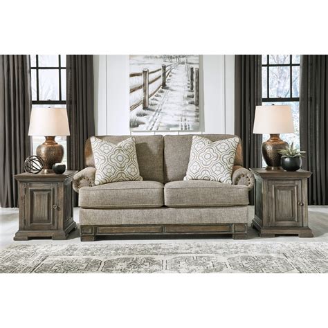 Signature Design By Ashley Einsgrove Traditional Loveseat With Nailhead