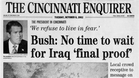 Bush makes case for war | Enquirer historic front pages from Oct. 8