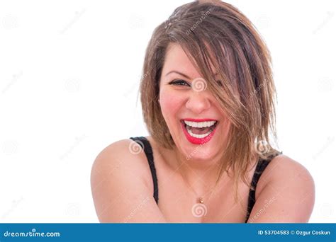 happy blond woman laughing at the camera stock image image of blond joyful 53704583