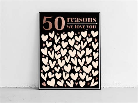 50 Reasons We Love You Personalized 50th Birthday For Her Etsy
