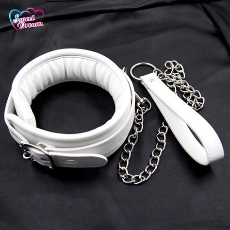 Buy Sweet Dream Pu Leather Slave White Neck Collar Pin