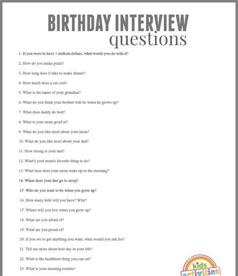 Birthday Interview Questions Car Cost Whats The Name Thinking Of