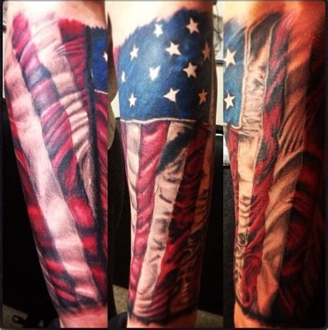 Fenris wolf pagan/odinist symbol tattoo. US flag tattooed a while back | American flag tattoo, Flag ...