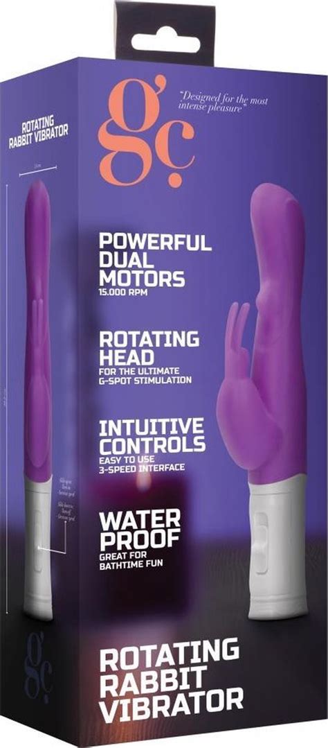 Rotating Rabbit Vibrator Purple Silicone Vibrators Shots Gc Purple