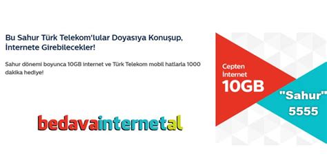 Türk Telekom Ramazan Bayramı Hediyesi 2024 Bedava İnternet Al