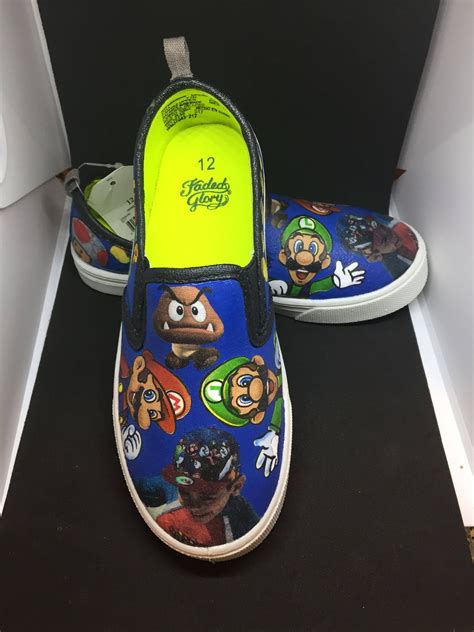 Super Mario Brothers Sneakers Etsy Sneakers Super Mario Brothers