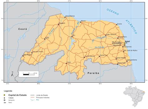 Rio Grande Do Norte Mapa Bandeira Cultura Mundo Educação