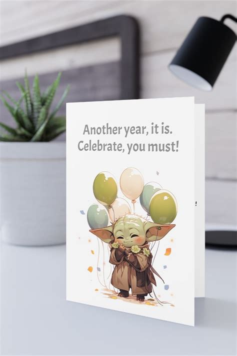 Novelty Yoda Birthday Card Star Wars Birthday Card Yoda Etsy Uk In