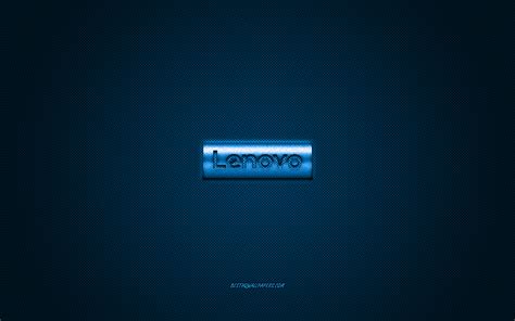 Скачать обои Lenovo Logo Blue Shiny Logo Lenovo Metal Emblem