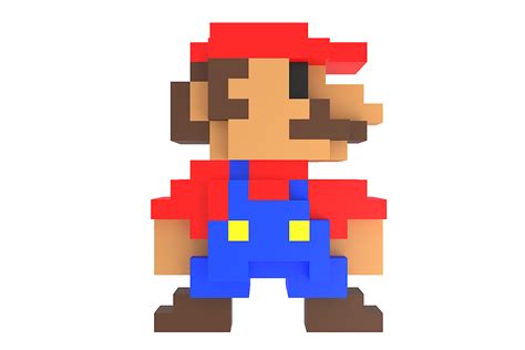 Mario Bros Pixel Modelo 3d 5 Max 3ds Free3d