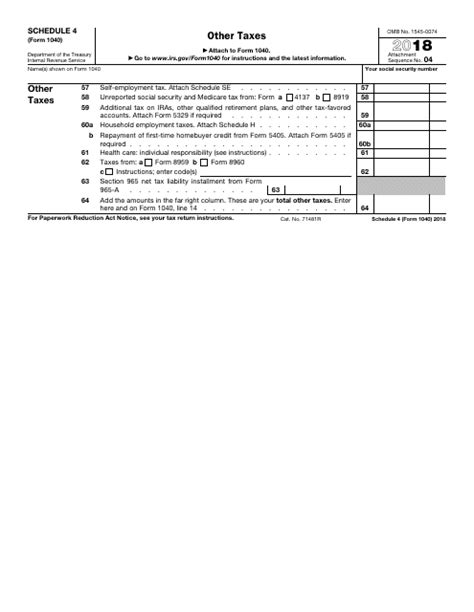 Irs Form 1040 Schedule 4 2018 Fill Out Sign Online And Download