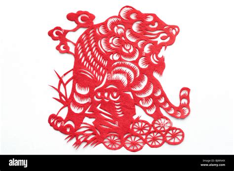 Year of the Tiger Chinese New Year paper cut decoration Stock Photo ...