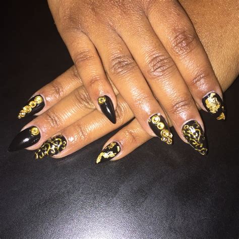 This one for the hood niggas. Black & Gold Everything by Oprah the Nail Girl at Custom ...