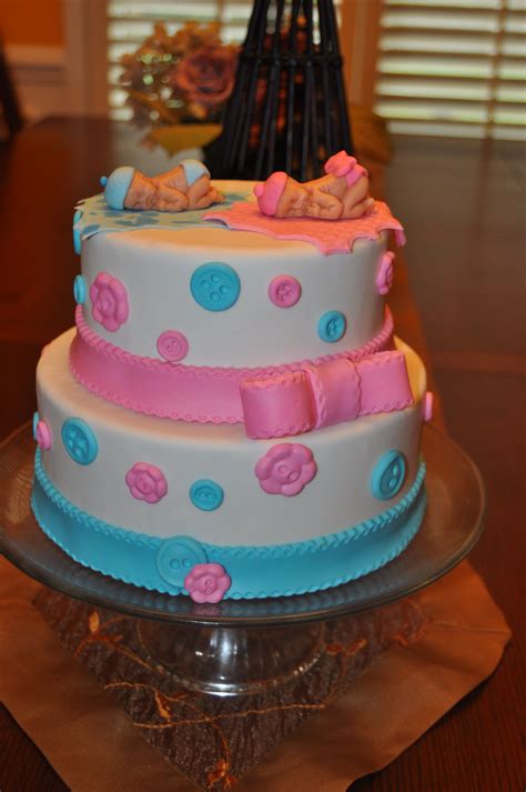 Baby Shower Cake Boy Girl Twins Cake Baby Shower Cakes Cake