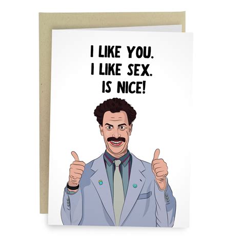 Funny Borat Sex Is Nice Valentines Day Card Sleazy Greetings