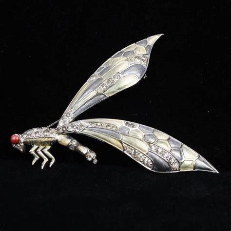 Sold Price Marcel Boucher Metallic Enamel Dragonfly Pin Broken Piece