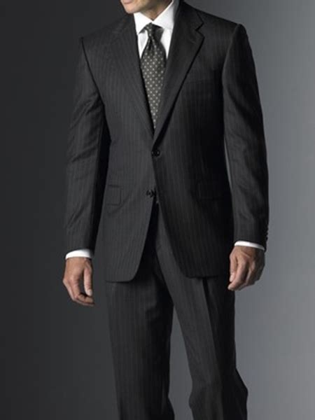 Hickey Freeman Tailored Clothing Gray Stripe Suit 001304710104 Suits