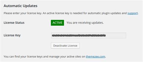 Enter Your License Key Themezee