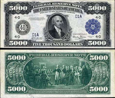 Z 5000 Usd Madison 1918 Banknotes Money Bank Notes 5000