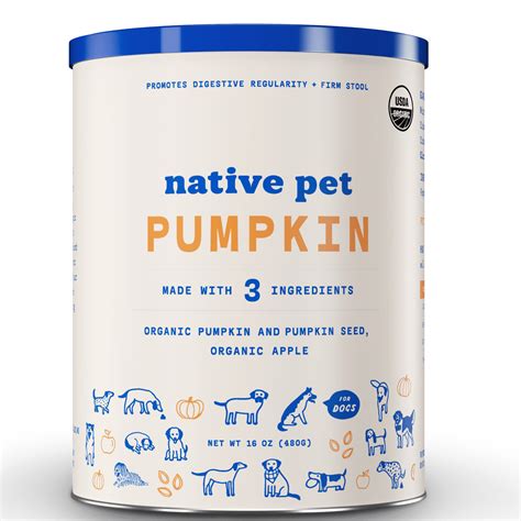 Native Pets Organic Pumpkin Powder For Dogs Fiber Diarrhea Relief