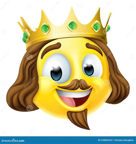 King Emoticon Emoji Face Gold Crown Cartoon Icon Stock Vector